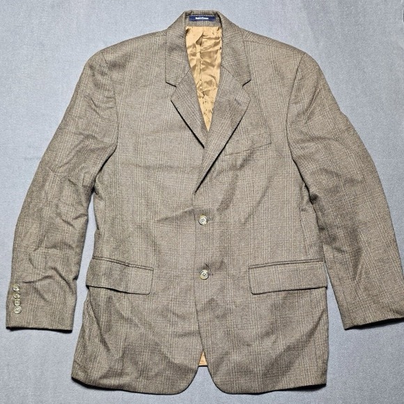 Vintage Chaps‎ Ralph Lauren Jacket Mens 40 R Brown Wool 2 Button Tweed Blazer - Picture 1 of 8